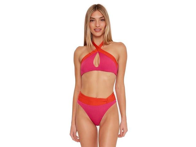 Trina Turk Olympia High Neck Crossover Top Women's Swimwear Product Image