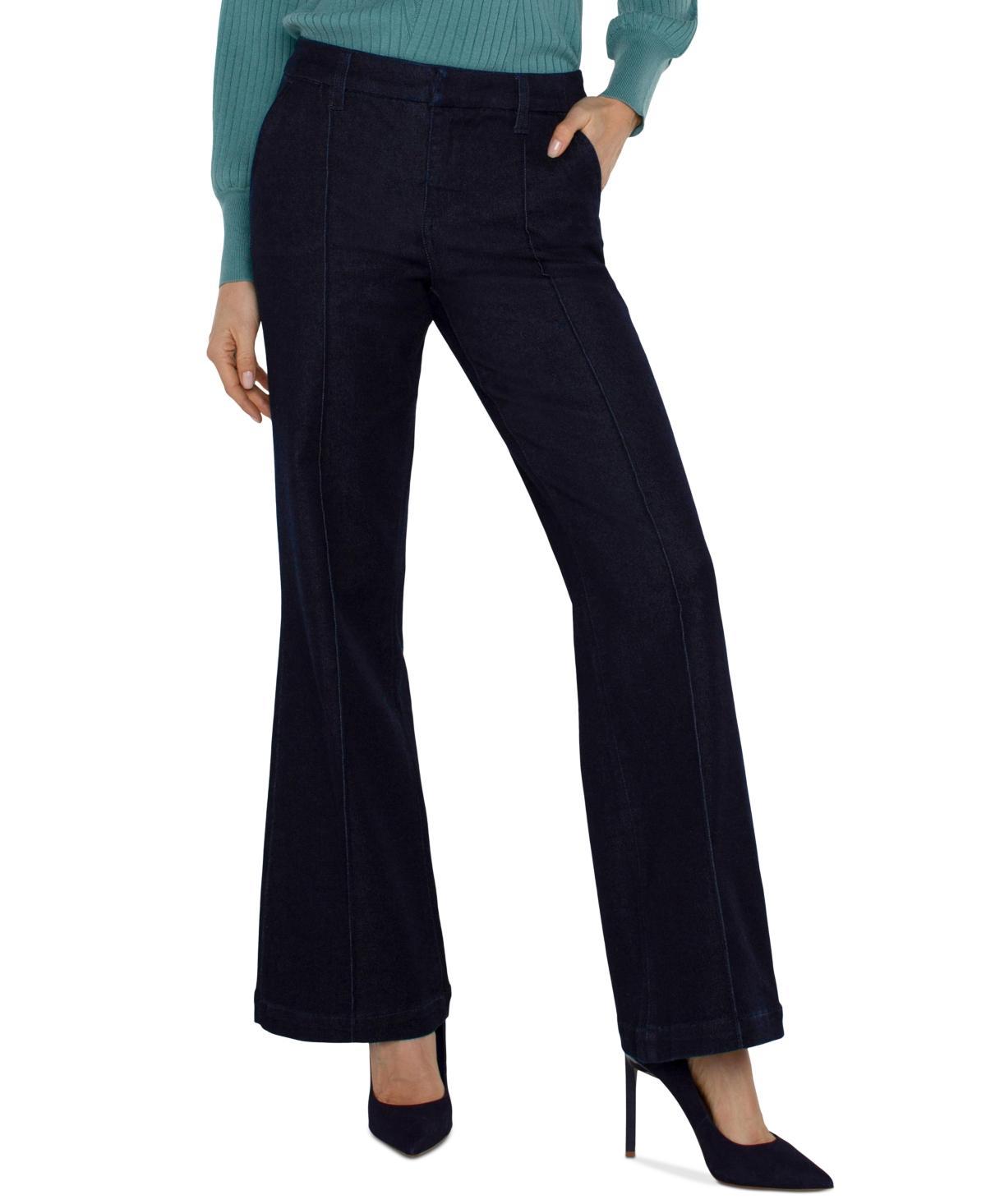 Liverpool Los Angeles Mid-Rise Trouser With Pintucks Polished Denim (Sturgis) Women's Jeans Product Image