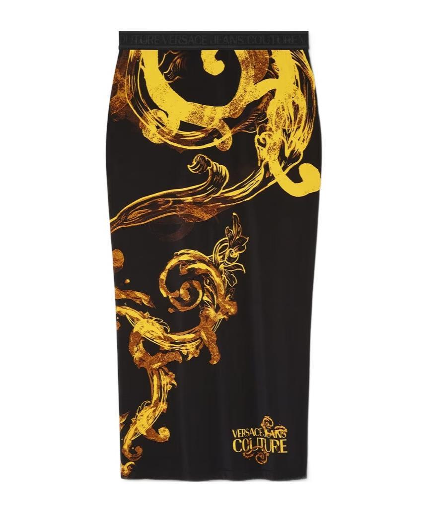 VERSACE Plain Knitted Skirt In Black Product Image