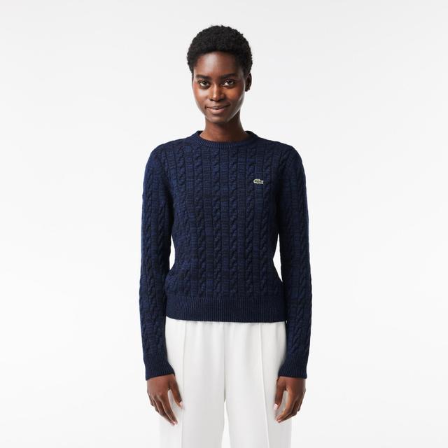 Cotton and Wool Cable Knit Sweater Product Image