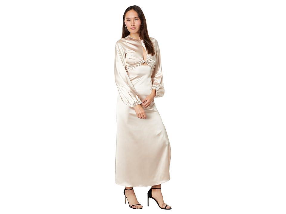 line and dot Jacqui Dress (Cream) Women's Dress Product Image