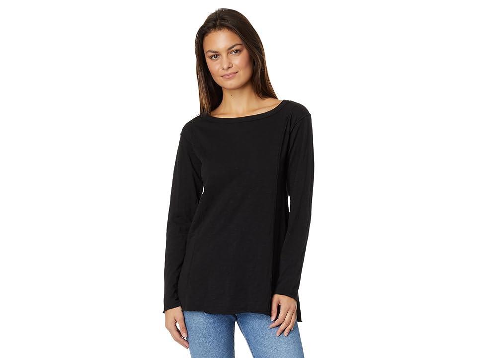 Mod-o-doc Mod-o-doc Long Sleeve Open Neck Seamed Tunic Women's Clothing Product Image