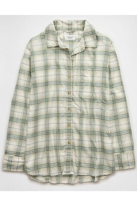 AE Oversized Plaid Flannel Shirt Women's Product Image