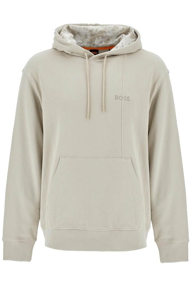 HUGO BOSS Hooded Sweatshirt With In Beige Product Image