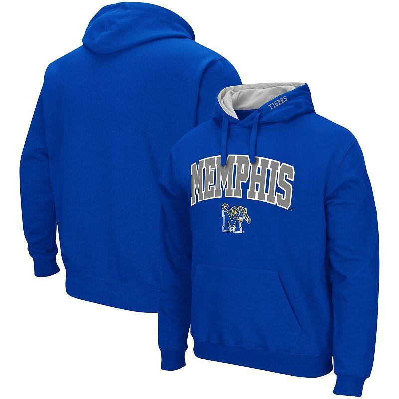 Mens Colosseum Royal Memphis Tigers Arch and Logo Pullover Hoodie Blue Product Image