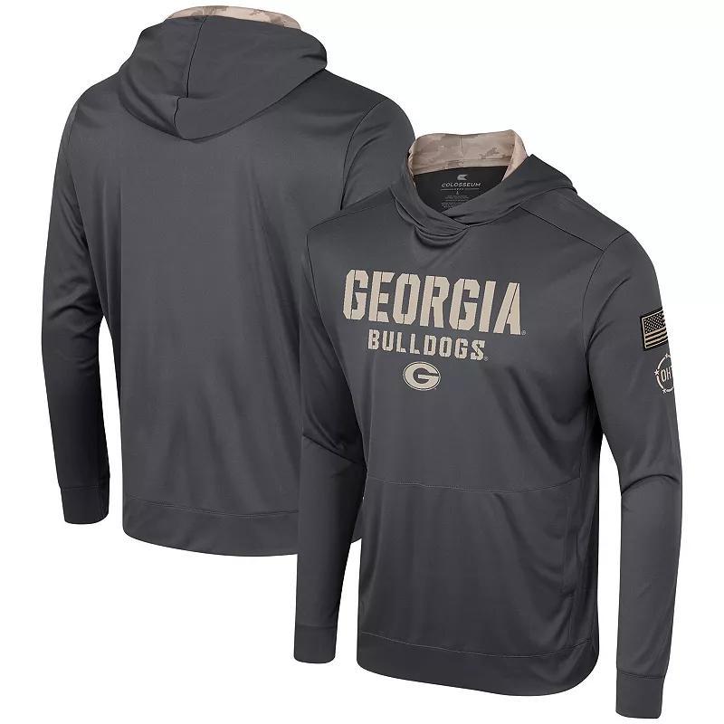 Mens Colosseum Charcoal Georgia Bulldogs OHT Military Appreciation Long Sleeve Hoodie T-Shirt Product Image