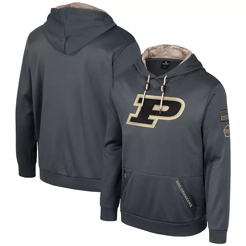 Mens Colosseum Charcoal Purdue Boilermakers OHT Military Appreciation Pullover Hoodie Product Image