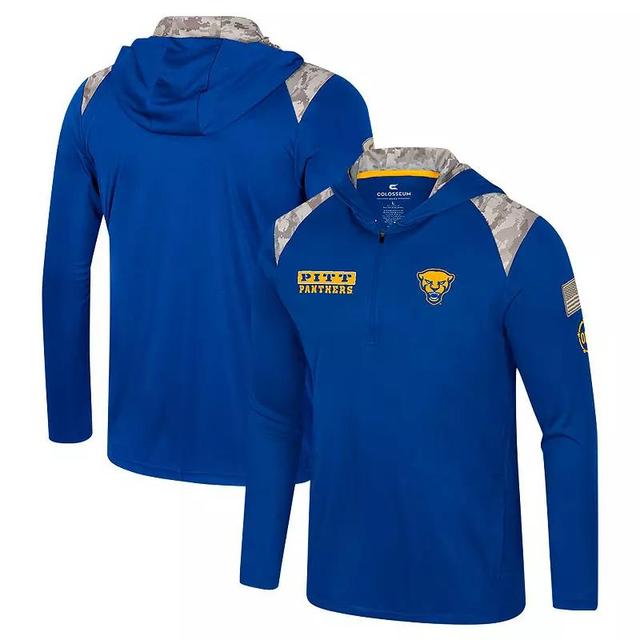 Mens Colosseum Royal Pitt Panthers OHT Military Appreciation Quarter-Zip Hoodie Jacket Product Image