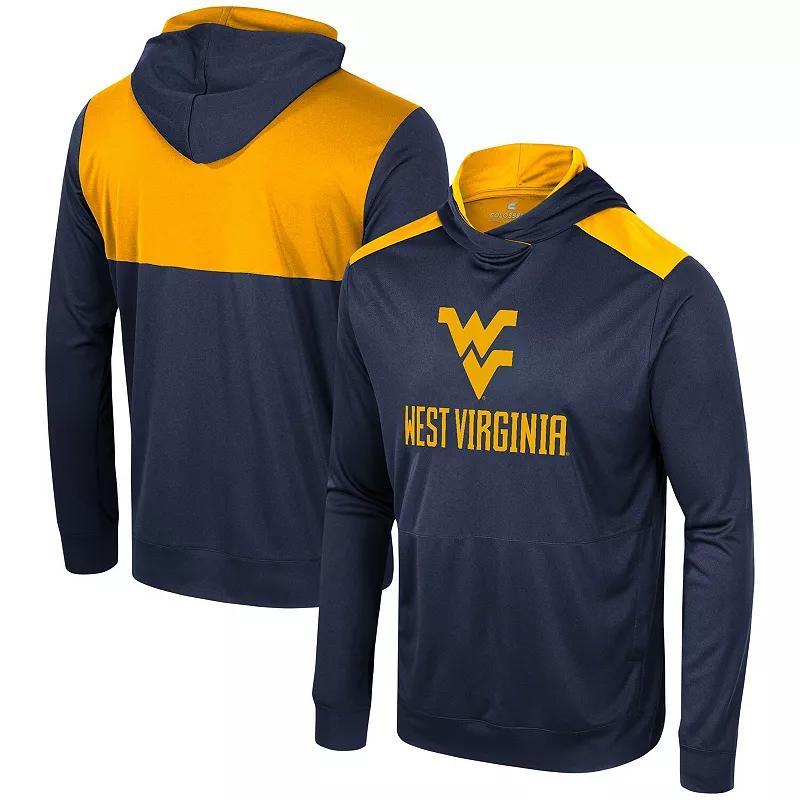 Mens Colosseum West Virginia Mountaineers Warm Up Long Sleeve Hoodie T-Shirt Blue Product Image