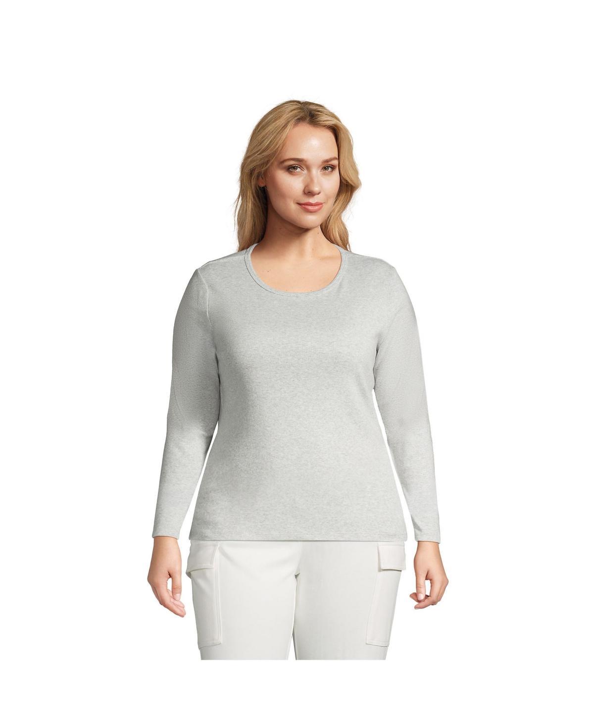 Plus Size Lands End Long Sleeve Crewneck Tee, Womens Product Image