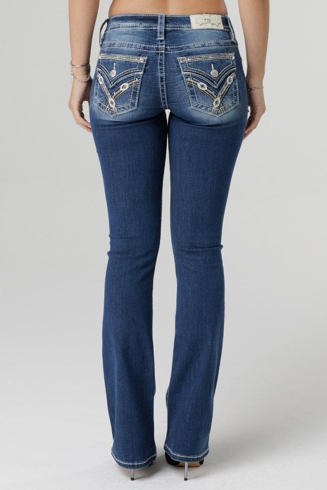 Stitched and Jaded Bootcut Jeans Product Image