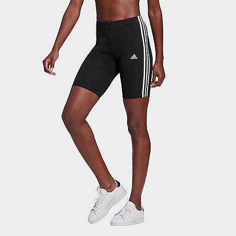 adidas Essentials 3-Stripes Bike Shorts White) Women's Clothing Product Image