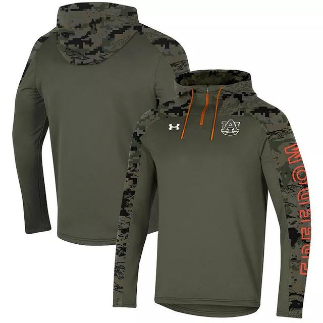 Mens Under Armour Olive Auburn Tigers Freedom Quarter-Zip Pullover Hoodie Product Image