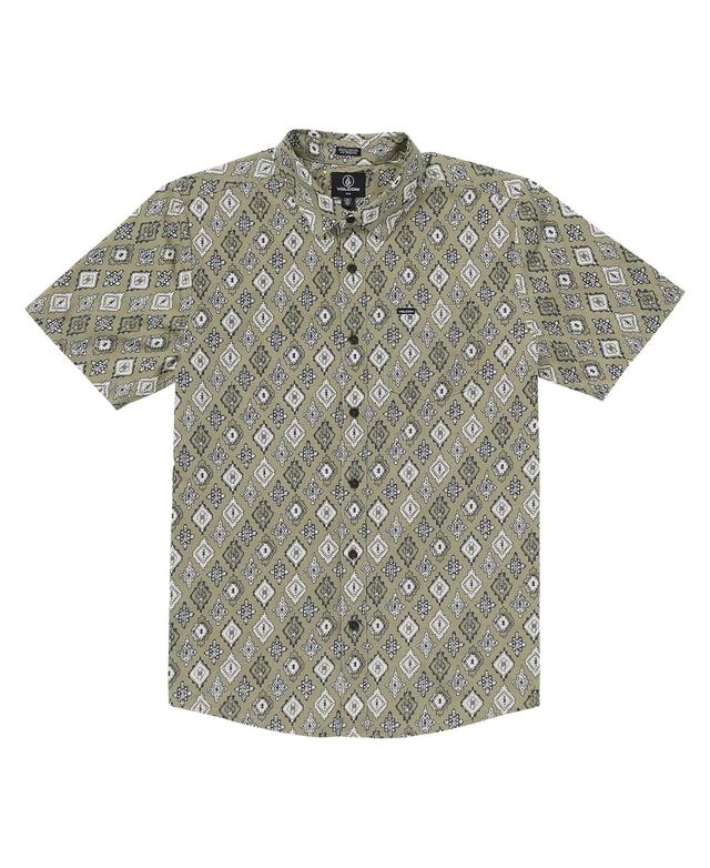 Volcom Mens Scaler Stone Woven Short Sleeve Shirt Product Image