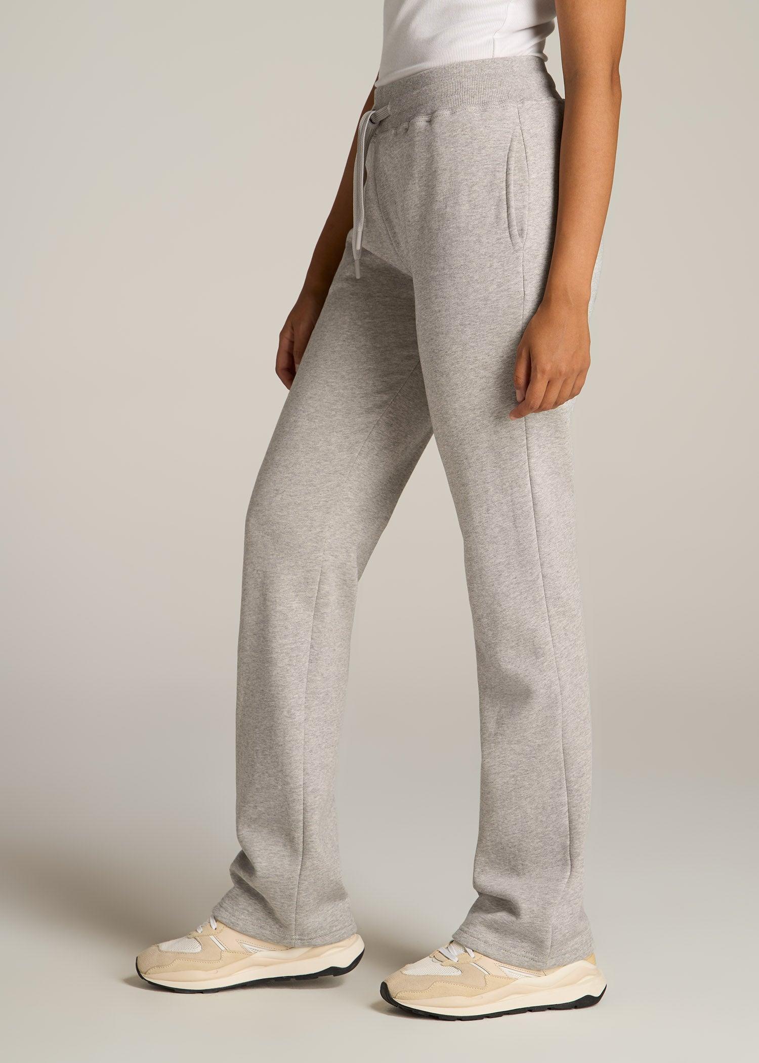 Wearever Fleece Open-Bottom Sweatpants for Tall Women in Grey Mix Female Product Image