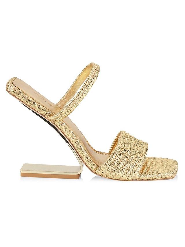 Womens Rene Metallic Raffia Wedge Sandals Product Image