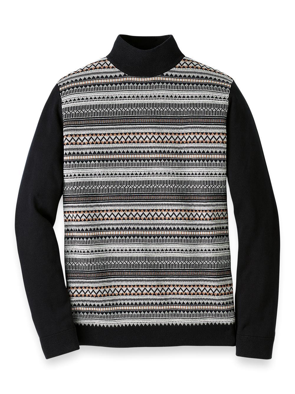 Cotton Mock Neck Sweater - Black Product Image