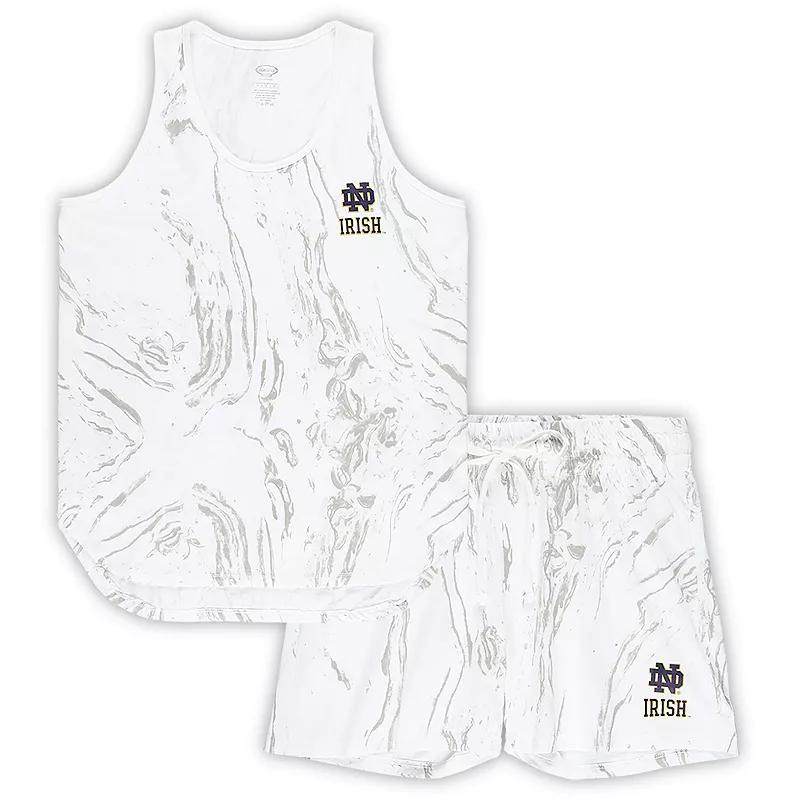 Womens Profile Cream Notre Dame Fighting Irish Plus Size Marble Tank and Short Set Product Image