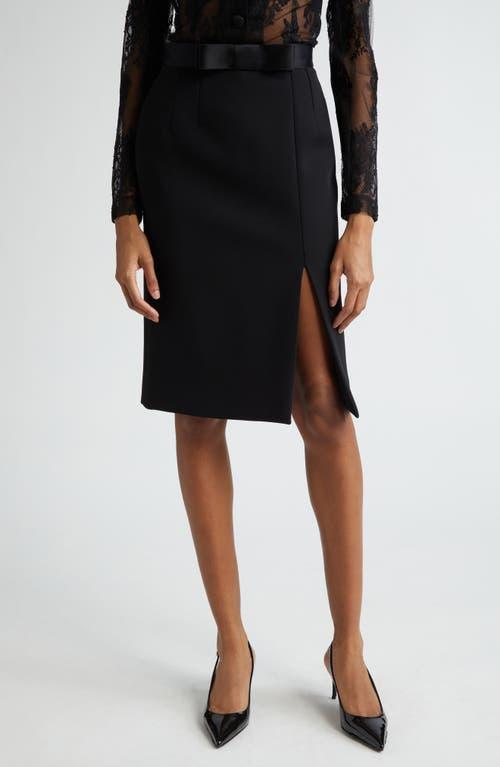 Dolce & Gabbana Bow Waist Wool Blend Pencil Skirt Product Image