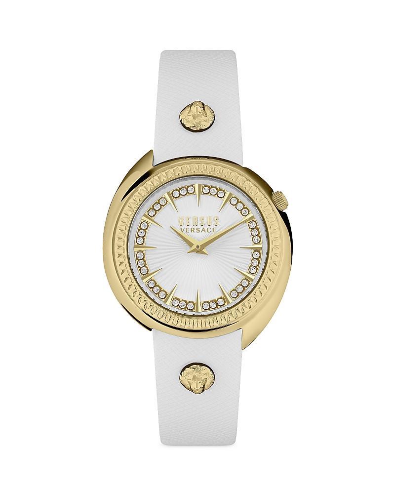 Versus Versace Womens Tortona Crystal 2 Hand Quartz Blue Genuine Leather Watch, 38mm Product Image