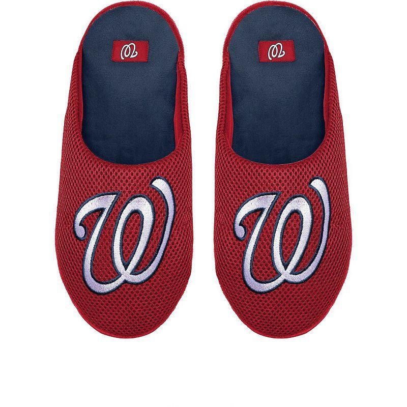 Mens FOCO Washington Nationals Big Logo Colorblock Mesh Slippers Product Image