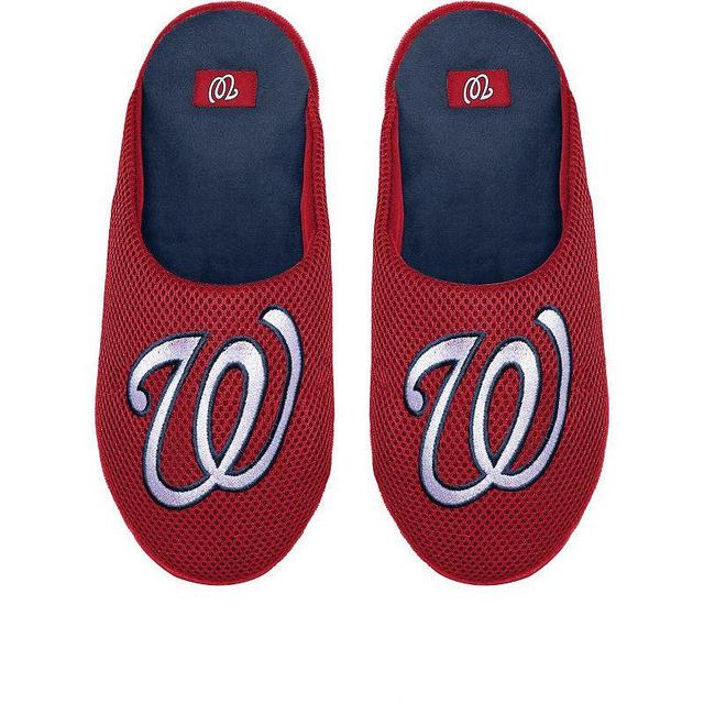 Mens FOCO Washington Nationals Big Logo Colorblock Mesh Slippers Product Image