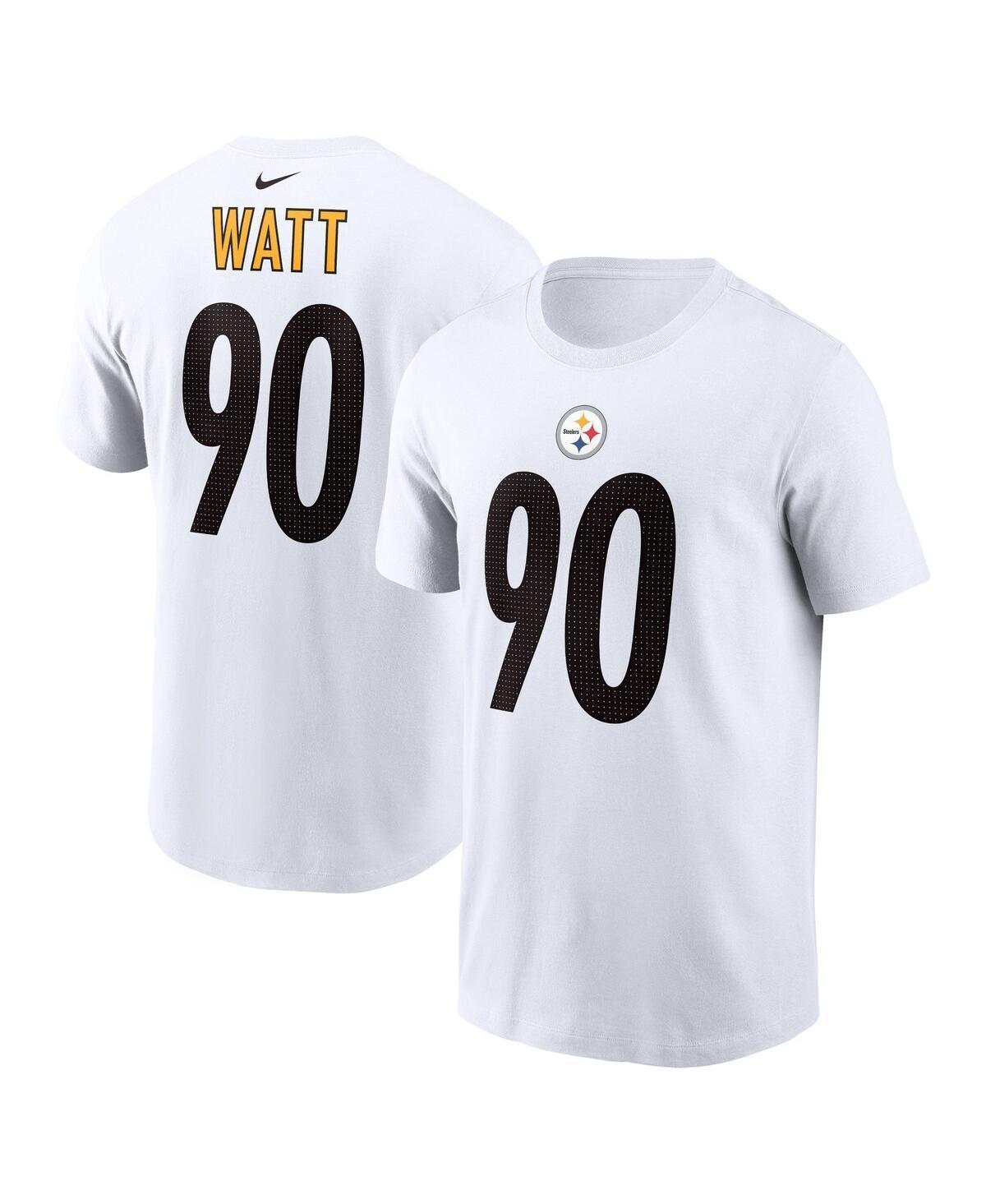 Mens Nike T.j. Watt White Pittsburgh Steelers Player Name and Number T-shirt Product Image