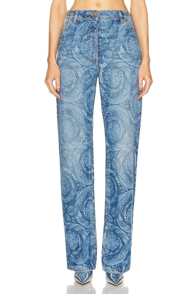 VERSACE Straight Leg in Medium Blue - Blue. Size 26 (also in 25). Product Image