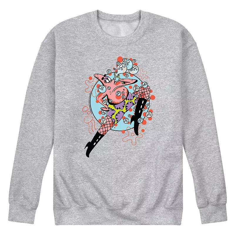 Mens SpongeBob SquarePants Patrick Star Fleece Sweatshirt Grey Gray Product Image