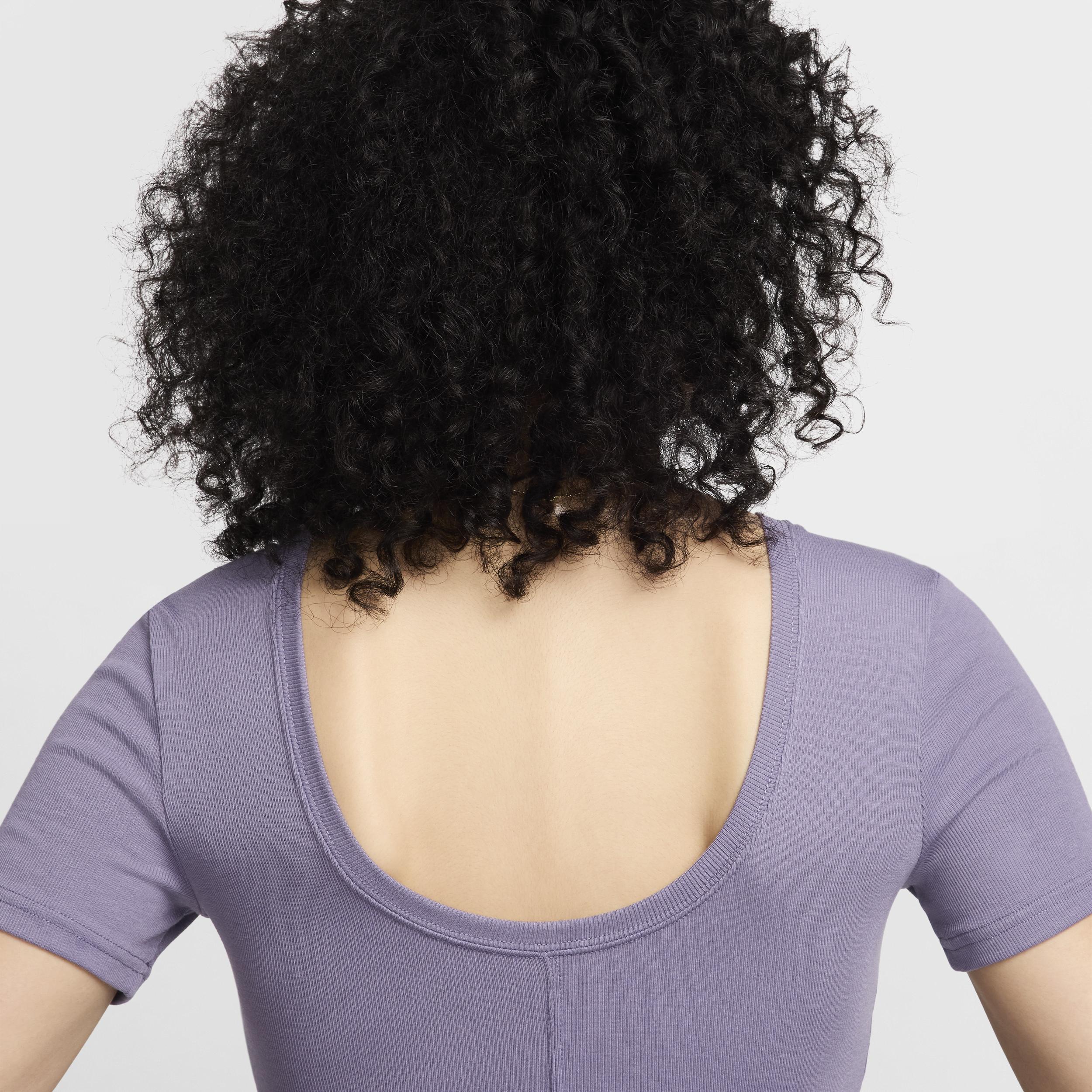 Women's Nike Sportswear Chill Knit Tight Scoop-Back Short-Sleeve Mini-Rib Top Product Image