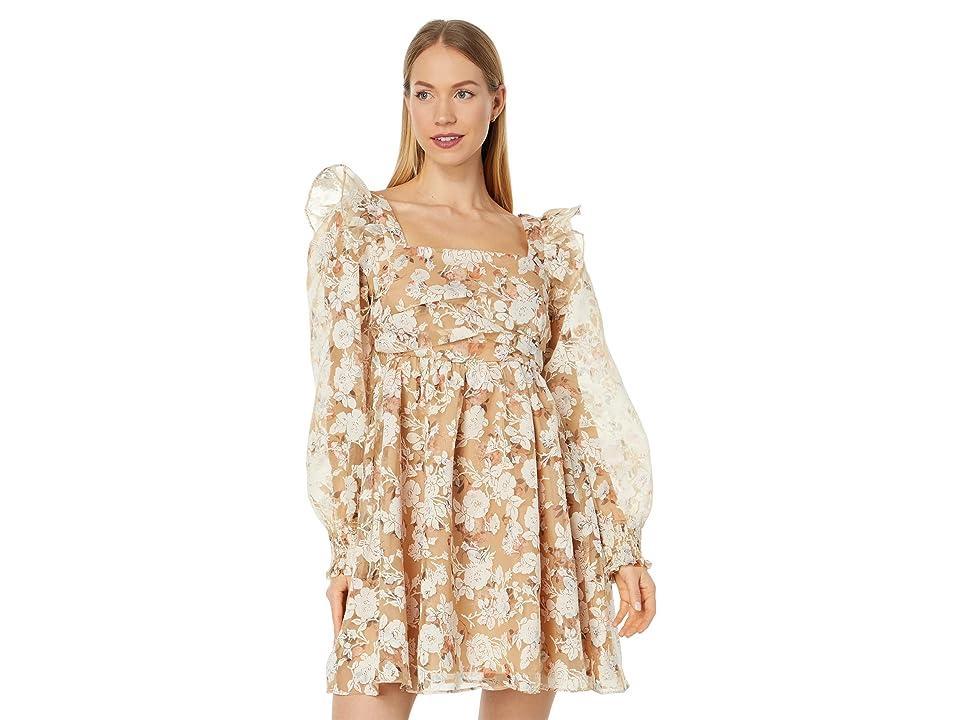 en saison Chaumont Mini Dress (Peach) Women's Clothing Product Image