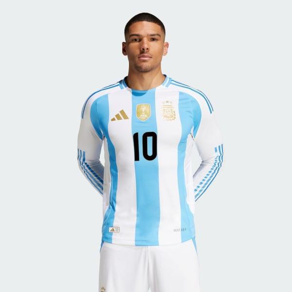 Argentina 24 Long Sleeve Messi Home Authentic Jersey Product Image