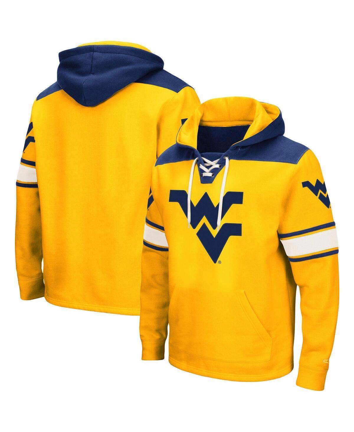 Mens Colosseum Gold West Virginia Mountaineers 2.0 Lace-Up Logo Pullover Hoodie Product Image