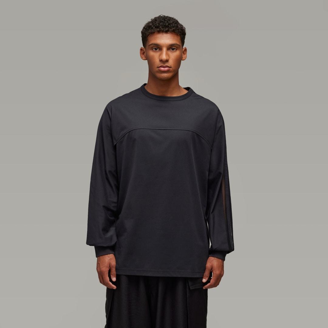 adidas Y-3 Mesh Stripes Long Sleeve Tee Black XL Mens Product Image