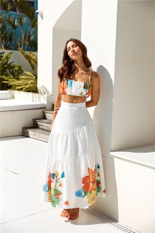 Dandelion Maxi Skirt White Product Image