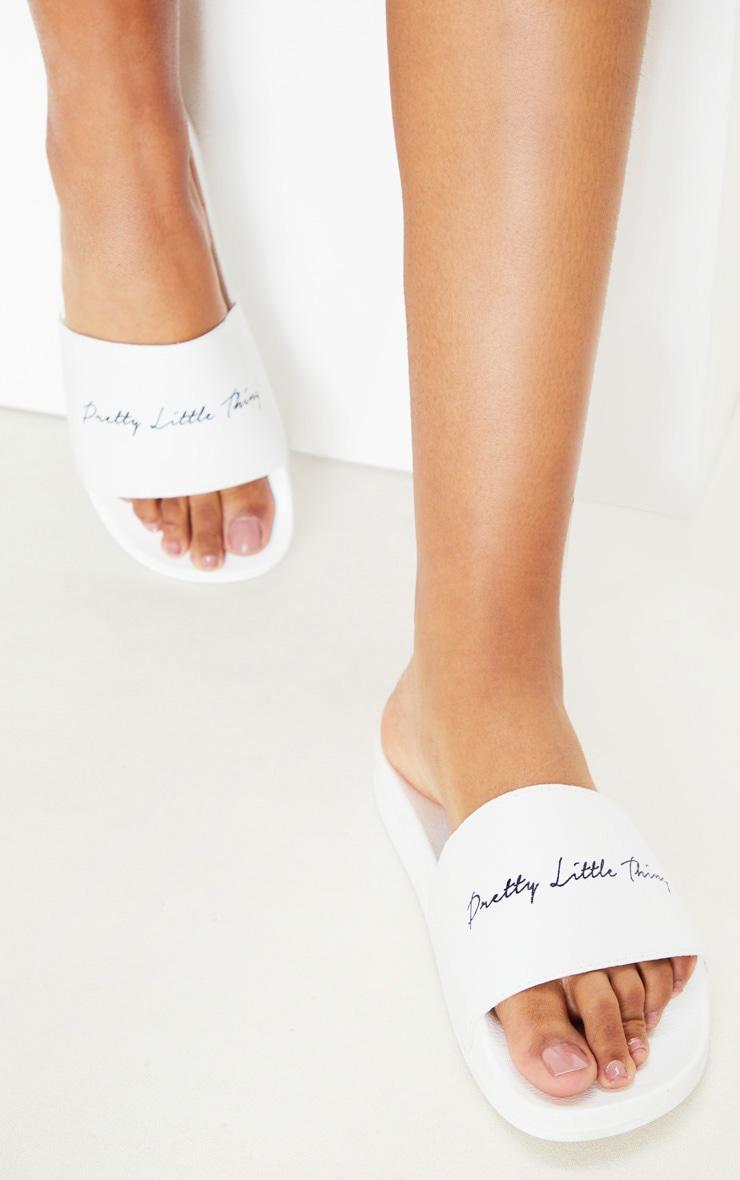 PRETTYLITTLETHING White Slides Product Image