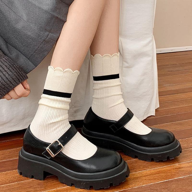 Contrast Trim Socks / Set Product Image