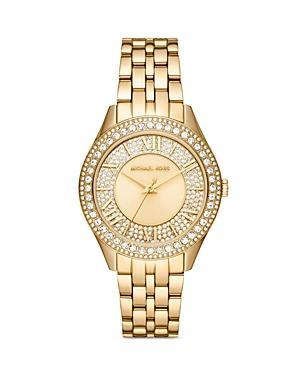 Michael Kors Womens Harlowe Three-Hand Analog Gold-Tone Stainless Steel Bracelet Watch Product Image