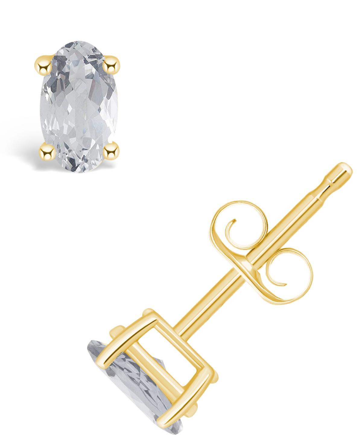 White Topaz (1/2 ct. t.w.) Stud Earrings in 14K White Gold or 14K Yellow Gold Product Image