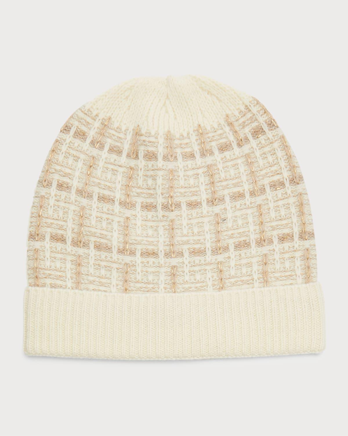 Plaid Lurex Beanie Product Image