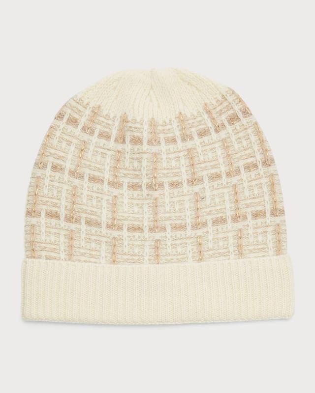 Plaid Lurex Beanie Product Image