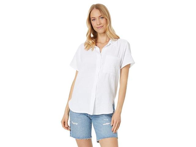 bobi Los Angeles Button Front Short Sleeve Pocket Top Women's Clothing Product Image