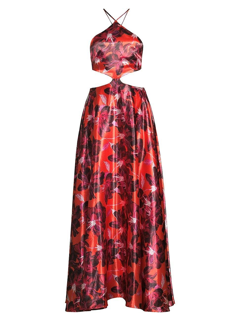 Womens Bella Floral Cut Out Maxi Dress Product Image