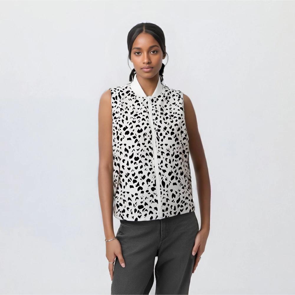 Womens Quilted Vest - Wild Fable White Leopard Print Product Image