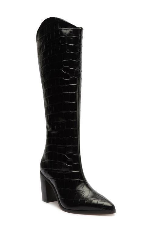 Schutz Maryana Pointed Toe Block Heel Knee High Boot Product Image