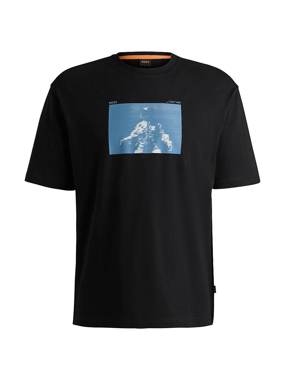 Mens Cotton-Jersey Relaxed-Fit T-Shirt with Seasonal Graphic Product Image