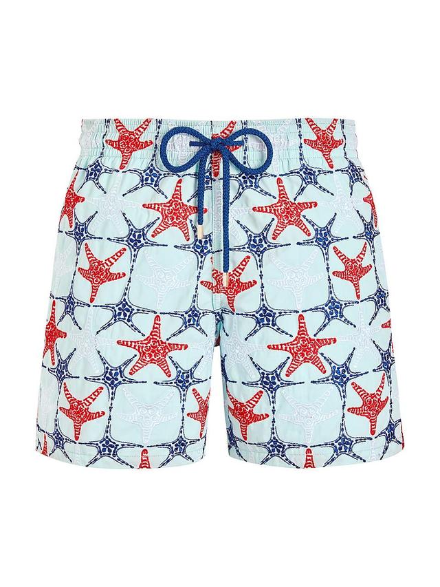 Mens Starfish-Embroidered Swim Trunks Product Image