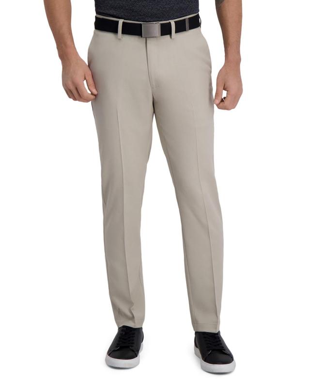 Mens Haggar Cool Right Performance Flex Slim-Fit Flat-Front Pants Dark Gray Grey Product Image