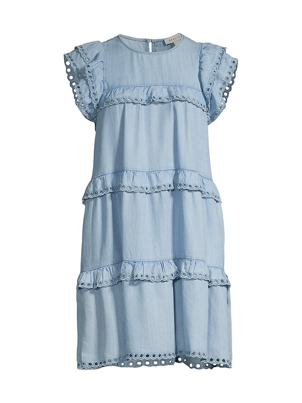 Womens Denim Shift Dress Product Image