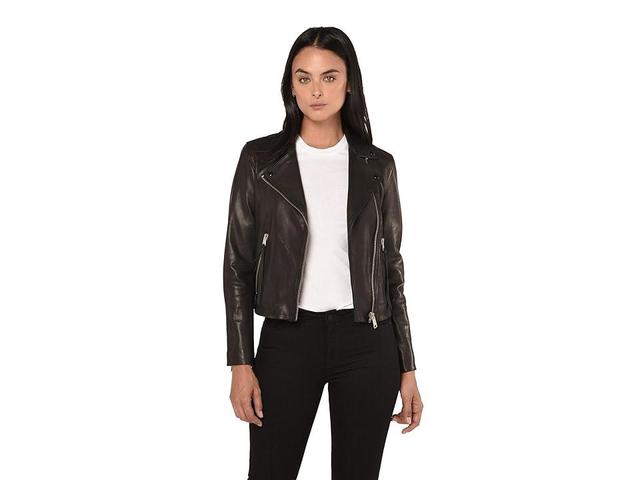 Womens Dalby Leather Biker Jacket Product Image